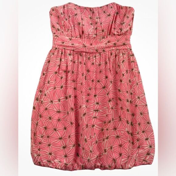 Milly of  New York coral pattern silk strapless dress size 6 - Picture 1 of 9